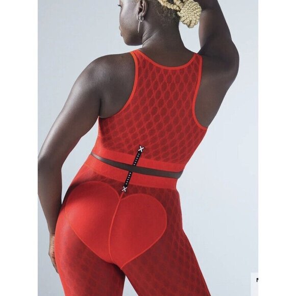 Savage X Fenty Run 2 You Tank & Mesh High Waist Leggings Set Red XL 14/16 NWT - Picture 2 of 12